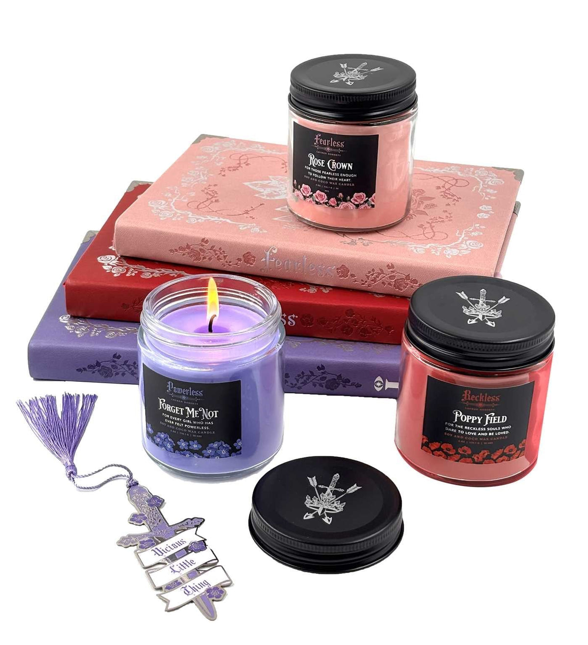 Lauren Roberts: Powerless Trilogy Scented Glass Candle Set (Set of 3) - The Enchanted Spine