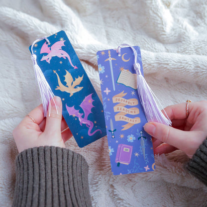 Dragon Bookmark, Fantasy Bookmark with Tassel - The Enchanted Spine