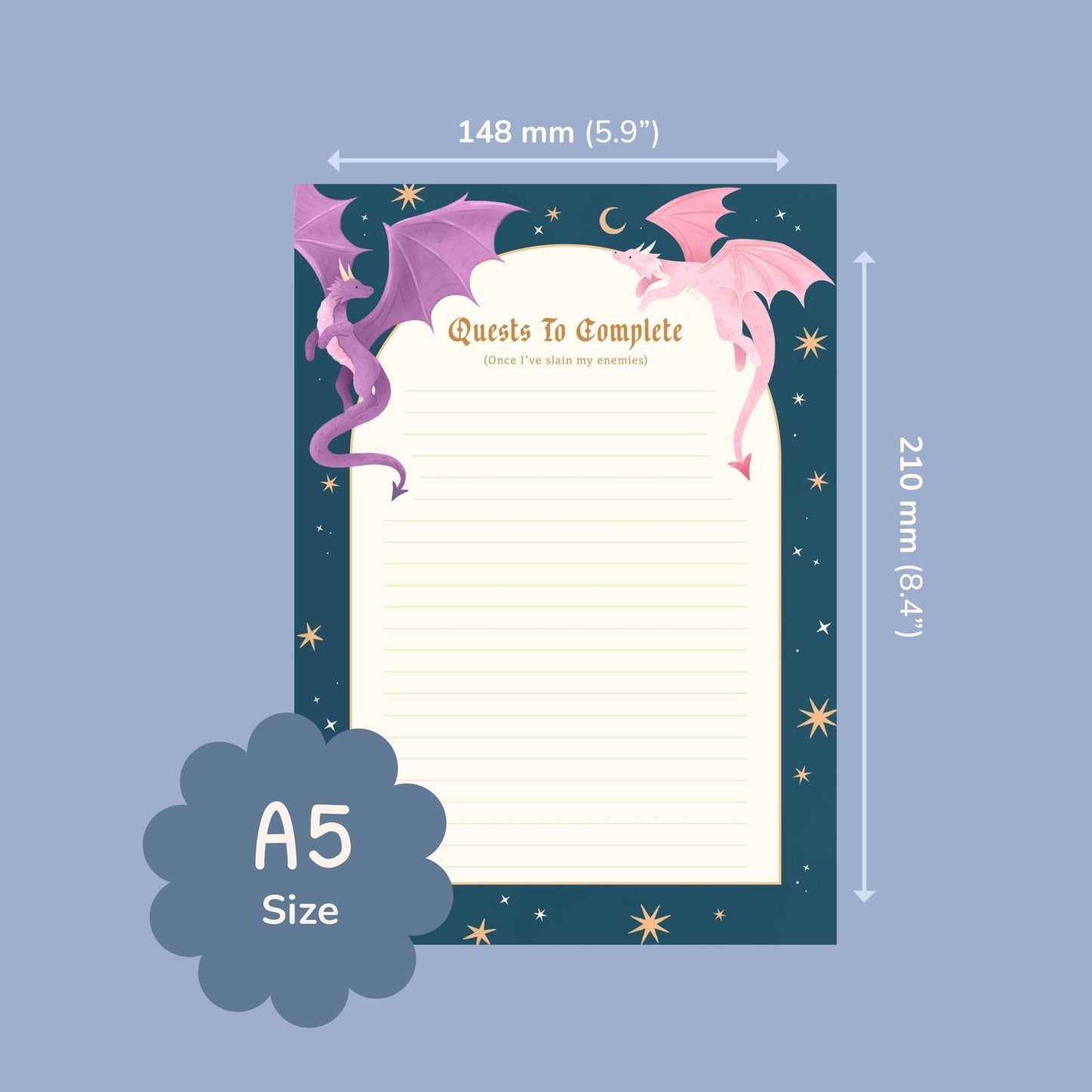 Dragon Notepad – Literature Stationery Gifts, Fantasy Books - The Enchanted Spine