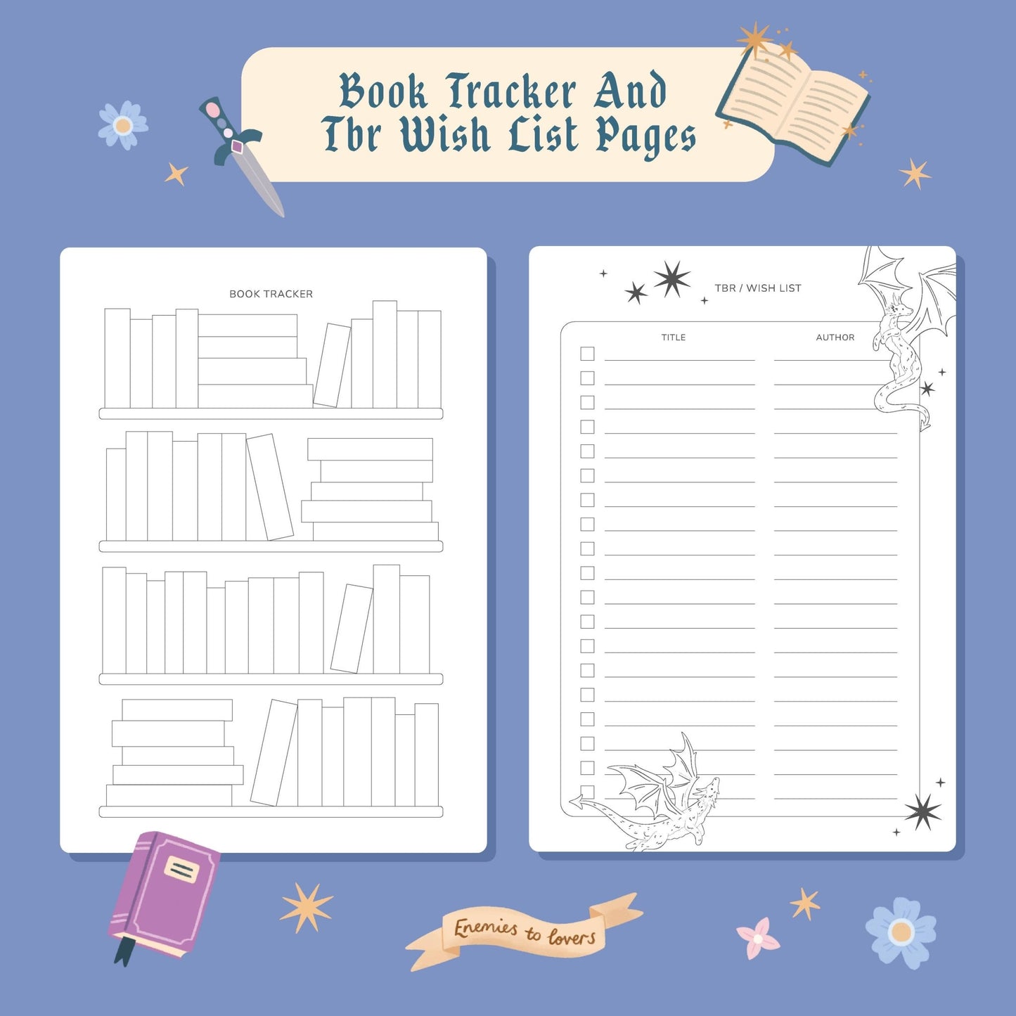 Reading Journal Dragon, Cosy Quest – 50 Book Review Notebook - The Enchanted Spine