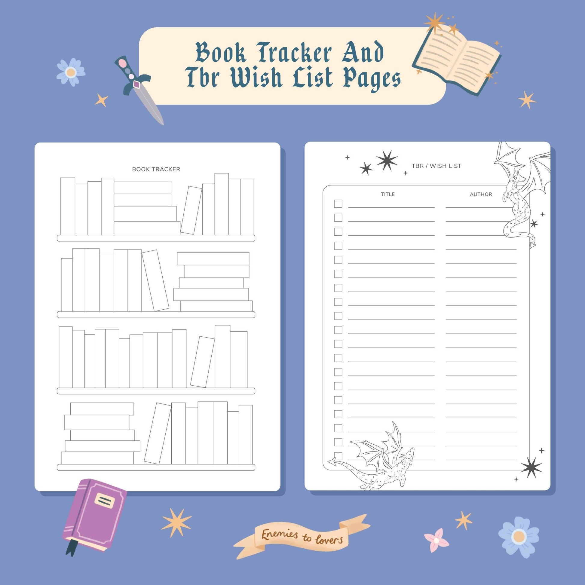Reading Journal Dragon, Cosy Quest – 50 Book Review Notebook - The Enchanted Spine