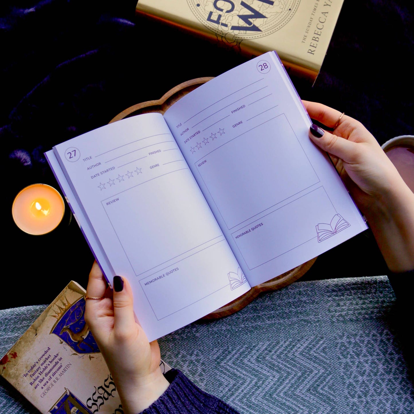 Reading Journal Dragon, Cosy Quest – 50 Book Review Notebook - The Enchanted Spine