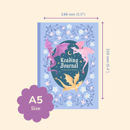 Reading Journal Dragon, Cosy Quest – 50 Book Review Notebook - The Enchanted Spine