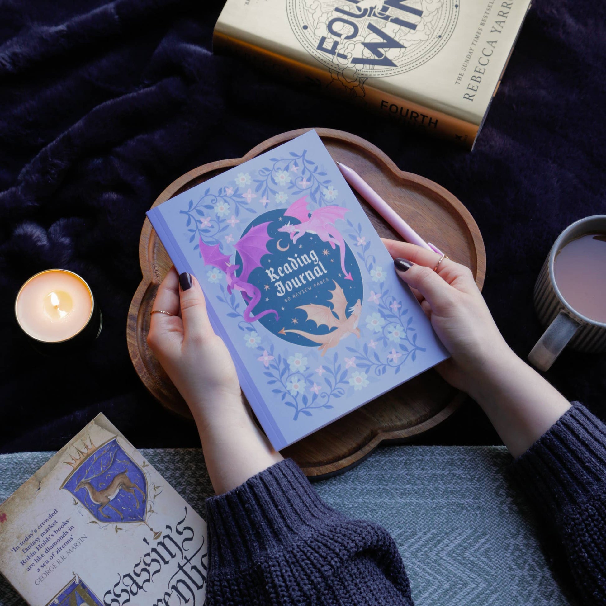 Reading Journal Dragon, Cosy Quest – 50 Book Review Notebook - The Enchanted Spine